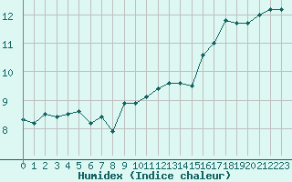 Courbe de l'humidex pour Brignogan (29)