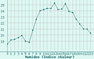 Courbe de l'humidex pour Nice (06)