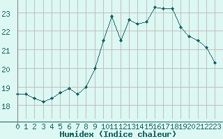 Courbe de l'humidex pour Biache-Saint-Vaast (62)