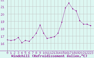Courbe du refroidissement olien pour Rennes (35)