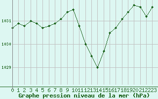 Courbe de la pression atmosphrique pour Muret (31)