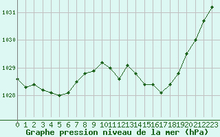 Courbe de la pression atmosphrique pour Lignerolles (03)