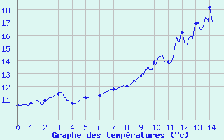 Courbe de tempratures pour Ouzouer (41)