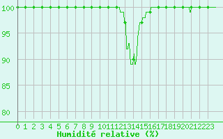 Courbe de l'humidit relative pour Mont-Aigoual (30)