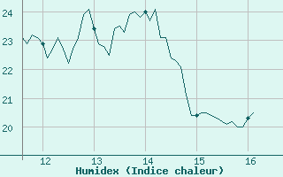 Courbe de l'humidex pour Saint-Georges-Reneins (69)