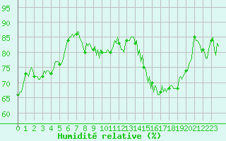 Courbe de l'humidit relative pour Brion (38)