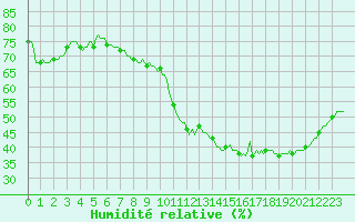 Courbe de l'humidit relative pour Brion (38)