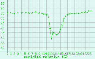 Courbe de l'humidit relative pour Pinsot (38)