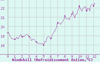 Courbe du refroidissement olien pour Ile Rousse (2B)