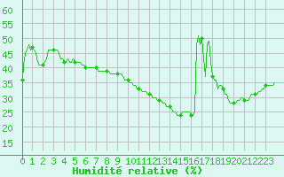 Courbe de l'humidit relative pour Jan (Esp)