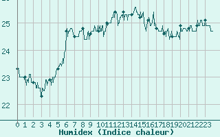 Courbe de l'humidex pour Cap Pertusato (2A)