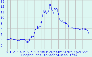 Courbe de tempratures pour Saint-Anthme (63)