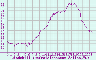 Courbe du refroidissement olien pour Auch (32)