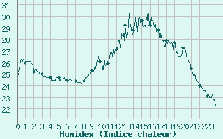 Courbe de l'humidex pour Rochefort Saint-Agnant (17)