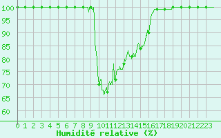 Courbe de l'humidit relative pour Mont-Aigoual (30)