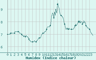 Courbe de l'humidex pour Guret Saint-Laurent (23)