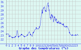 Courbe de tempratures pour Ile du Levant (83)