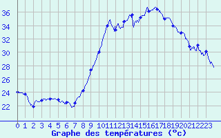 Courbe de tempratures pour Montpellier (34)