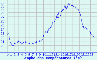 Courbe de tempratures pour Muret (31)
