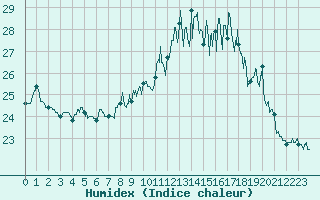 Courbe de l'humidex pour Biscarrosse (40)