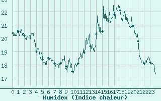 Courbe de l'humidex pour Biscarrosse (40)