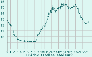 Courbe de l'humidex pour Palaminy (31)