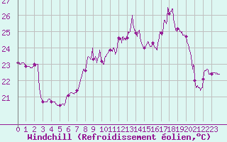 Courbe du refroidissement olien pour Leucate (11)