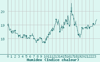 Courbe de l'humidex pour Muret (31)