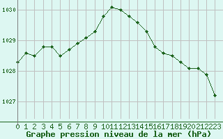 Courbe de la pression atmosphrique pour Treize-Vents (85)