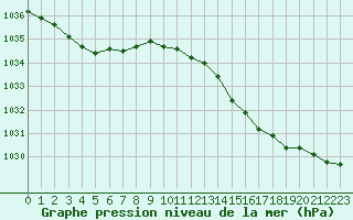 Courbe de la pression atmosphrique pour Ploumanac
