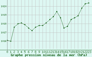 Courbe de la pression atmosphrique pour Muret (31)