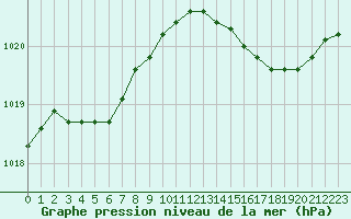 Courbe de la pression atmosphrique pour Guidel (56)