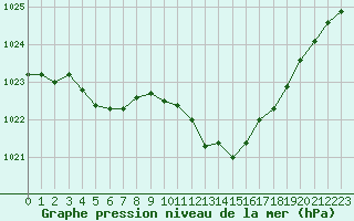 Courbe de la pression atmosphrique pour Besanon (25)