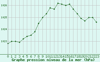 Courbe de la pression atmosphrique pour Dieppe (76)