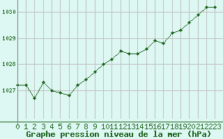 Courbe de la pression atmosphrique pour Bellefontaine (88)