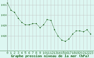 Courbe de la pression atmosphrique pour Seichamps (54)