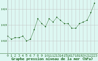 Courbe de la pression atmosphrique pour Roanne (42)