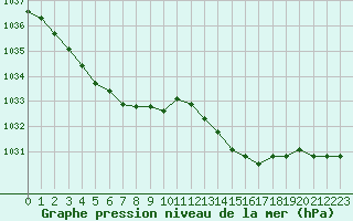 Courbe de la pression atmosphrique pour Ile d