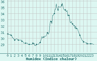 Courbe de l'humidex pour Mirepoix (09)
