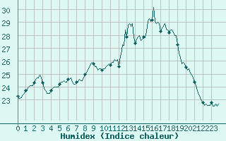 Courbe de l'humidex pour Saint-Martin-de-Londres (34)
