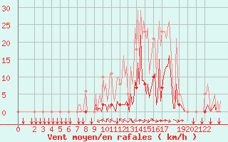 Courbe de la force du vent pour Puy-Saint-Pierre (05)