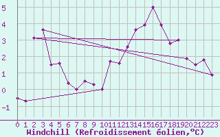 Courbe du refroidissement olien pour Wels / Schleissheim