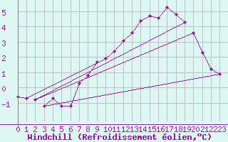 Courbe du refroidissement olien pour Rekdal