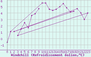 Courbe du refroidissement olien pour Schauenburg-Elgershausen