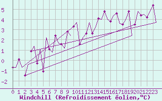 Courbe du refroidissement olien pour Salzburg-Flughafen