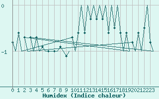 Courbe de l'humidex pour Dublin (Ir)