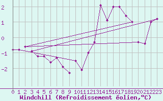 Courbe du refroidissement olien pour Renwez (08)