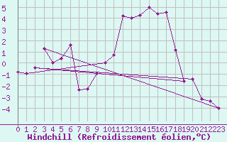 Courbe du refroidissement olien pour Schleiz
