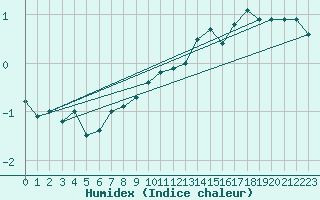 Courbe de l'humidex pour Ble - Binningen (Sw)