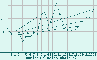 Courbe de l'humidex pour Kojovska Hola